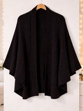 ✨ Calypso St. Barth Cashmere Open Front Waterfall Cardigan Project Piece Size S